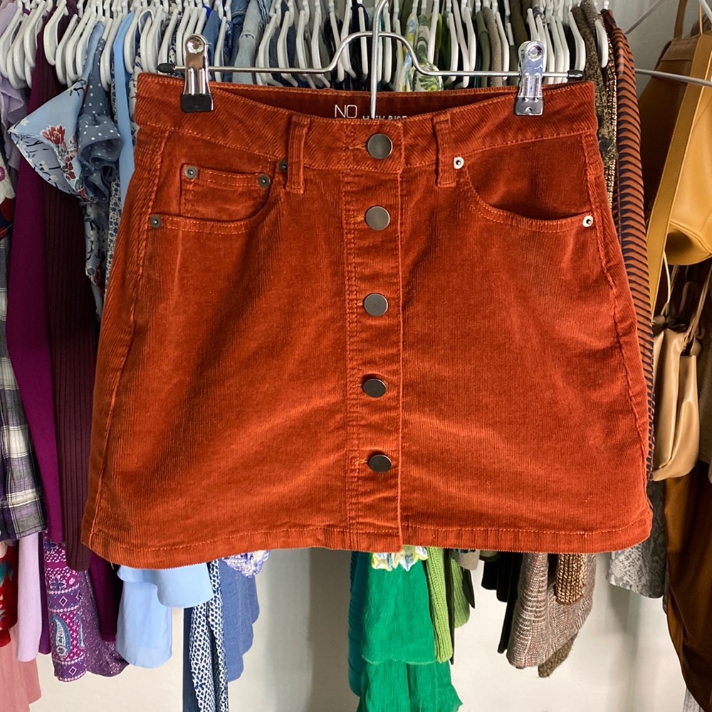 Corduroy Button Down Mini Skirt | Size : 7